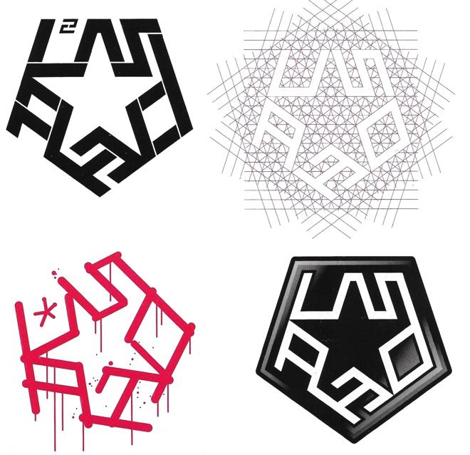 logotipo simbolo dinamico pentagrama moda